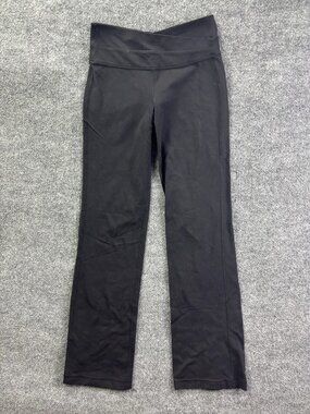 Lululemon Yoga Pants Womens 4 Black Bootcut Jersey Criss Cross Lounge Gym